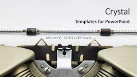  Presentation with merry christmas - Presentation theme enhanced with close-up of of words merry christmas on typewriter sheet background and a white colored foreground