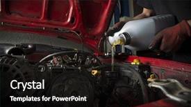  Presentation with change - Beautiful slide deck featuring close up of oil change backdrop and a black colored foreground