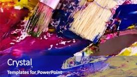  Presentation with oil - Beautiful presentation theme featuring close up of oil paint mixed on palette backdrop and a navy blue colored foreground