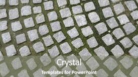  Presentation with paving - PPT layouts consisting of close up of old cobblestones paving background and a gray colored foreground
