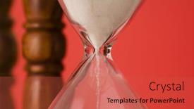  Presentation with old fashioned - Theme featuring close up of old-fashioned sand-glasses background and a red colored foreground