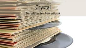  Presentation with music vinyl - Colorful PPT theme enhanced with hit music - close up of old vinyl backdrop and a coral colored foreground