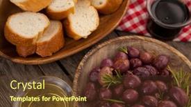  Presentation with oil - Beautiful presentation theme featuring close-up-of-olives backdrop and a tawny brown colored foreground
