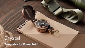  Presentation with compass - Presentation design consisting of close-up-of-open-compass background and a coral colored foreground