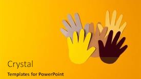  Presentation with humanitarian - Presentation design featuring close-up-of-paper-cut background and a light gray colored foreground