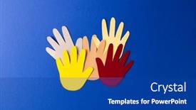  Presentation with humanitarian - Presentation theme enhanced with close-up-of-paper-cut background and a ocean colored foreground