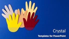  Presentation with humanitarian - Slide deck featuring close-up-of-paper-cut background and a navy blue colored foreground