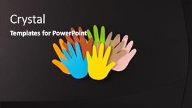  Presentation with humanitarian - Slide deck enhanced with close-up-of-paper-cut background and a dark gray colored foreground