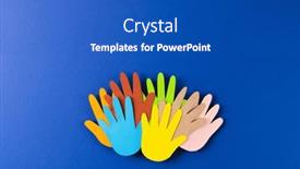  Presentation with humanitarian - Presentation design having close-up-of-paper-cut background and a cobalt blue colored foreground