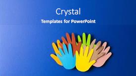  Presentation with humanitarian - Slide deck with close-up-of-paper-cut background and a cobalt blue colored foreground