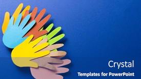  Presentation with humanitarian - Slides consisting of close-up-of-paper-cut background and a ocean colored foreground