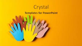  Presentation with humanitarian - Presentation theme featuring close-up-of-paper-cut background and a light gray colored foreground