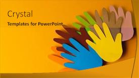  Presentation with humanitarian - Slide deck featuring close-up-of-paper-cut background and a gray colored foreground