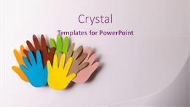  Presentation with humanitarian - PPT layouts enhanced with close-up-of-paper-cut background and a sky blue colored foreground