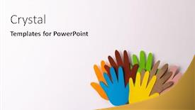  Presentation with humanitarian - Slides consisting of close-up-of-paper-cut background and a sky blue colored foreground