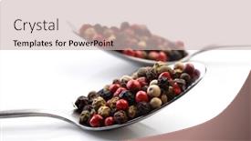  Presentation with grains - Colorful slide deck enhanced with close up of papper grains backdrop and a soft green colored foreground