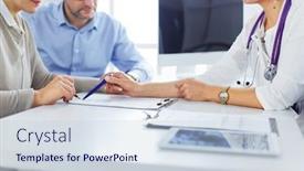  Presentation with medication - Beautiful presentation featuring close-up-of-patient backdrop and a sky blue colored foreground