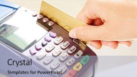  Presentation with human machine - PPT theme with close-up of payment machine background and a  colored foreground