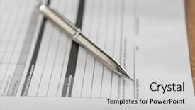  Presentation with formal - Slides featuring conclusion - close up of pen background and a light gray colored foreground