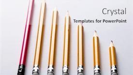  Presentation with education materials - Presentation design with close-up-of-pencils background and a  colored foreground