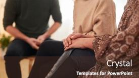  Presentation with group support - PPT layouts with close-up-of-people-attending background and a tawny brown colored foreground