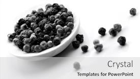  Presentation with grains - Presentation enhanced with close-up-of-pepper-grains background and a light gray colored foreground
