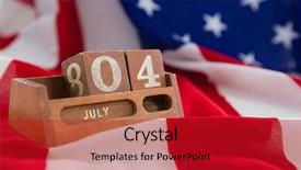  Presentation with american revolution close up - Colorful slide deck enhanced with close-up of perpetual calendar backdrop and a crimson colored foreground