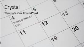  Presentation with american flag - Slide deck featuring close-up of perpetual calendar background and a light gray colored foreground