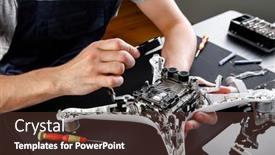  Presentation with drone - Slide set enhanced with close-up-of-person-s background and a tawny brown colored foreground