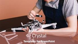  Presentation with drone - Slide deck featuring close-up-of-person-s background and a coral colored foreground