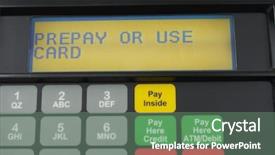  Presentation with pump - Colorful PPT layouts enhanced with close-up of petrol pump backdrop and a ocean colored foreground