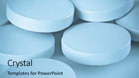  Presentation with pharmaceutical - Slide set consisting of close up of pharmaceutical pills background and a light blue colored foreground