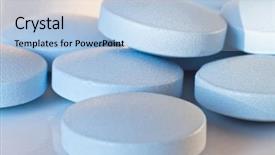  Presentation with pharmaceutical - Presentation having close up of pharmaceutical pills background and a light blue colored foreground