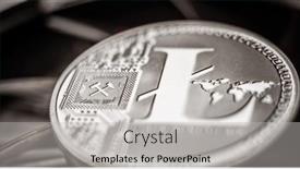  Presentation with litecoin - Colorful slide deck enhanced with close-up-of-physical-metal backdrop and a light gray colored foreground