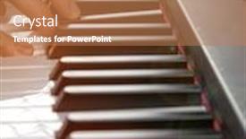  Presentation with piano - Slide set featuring close-up-of-piano-keyboards background and a coral colored foreground