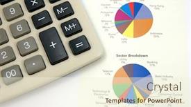  Presentation with pie chart - Presentation featuring close-up-of-pie-chart background and a cream colored foreground