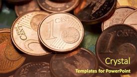  Presentation with us coins - Presentation consisting of close-up-of-piled-up background and a  colored foreground