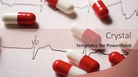  Presentation with pills - Beautiful presentation design featuring close-up-of-pills backdrop and a soft green colored foreground