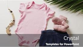  Presentation with baby fashion - Presentation design having close-up-of-pink-baby background and a wine colored foreground