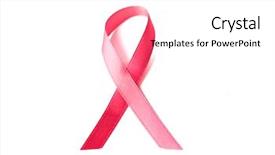  Presentation with pink ribbon - Cool new theme with close up of pink cancer backdrop and a white colored foreground