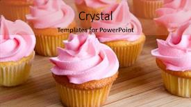  Presentation with cupcake - Cool new slides with close-up of pink cupcake backdrop and a red colored foreground
