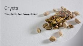  Presentation with granola - Slides with pistachio and granola bar background and a light gray colored foreground