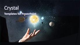  Presentation with unmanned plane aircraft system uav - PPT theme with close up of planet sun background and a wine colored foreground