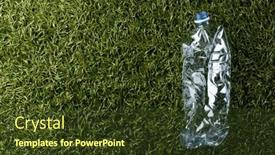  Presentation with recycling - Presentation having close-up-of-plastic-bottle background and a tawny brown colored foreground