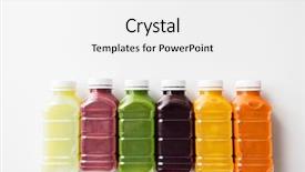  Presentation with juices - Colorful PPT theme enhanced with close up of plastic bottle backdrop and a white colored foreground