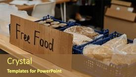  Presentation with homeless people - Slide set having close-up-of-plastic-boxes background and a  colored foreground