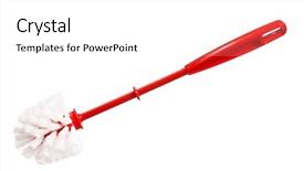  Presentation with paint brush brash and red - Colorful theme enhanced with close up of plastic red backdrop and a white colored foreground
