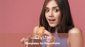  Presentation with chocolate chip cookie - PPT layouts enhanced with close-up-of-portrait background and a coral colored foreground