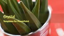  Presentation with okra - Amazing presentation theme having close up of pot filled with okra backdrop and a tawny brown colored foreground