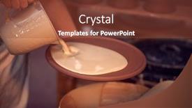  Presentation with ceramics - Presentation design featuring close-up-of-potter-applying background and a tawny brown colored foreground